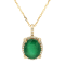 4.99 Ctw Emerald and 0.24 Ctw White Diamond Pendant in 14K YG