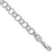 Rhodium Over 14k White Gold Solid 7mm Triple Link Charm Bracelet