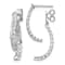 Rhodium Over 14K White Gold Lab Grown Diamond Front and Back Post Dangle Earrings