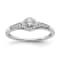 Rhodium Over 10K White Gold Lab Grown Diamond Cluster Engagement Ring 0.211ctw