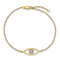 14k Yellow Gold I1/G-H Diamond Evil Eye 2 Strand Bracelet 0.13ctw