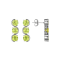 Green Cubic Zirconia Platinum Over Silver November Birthstone Earrings 7.76ctw