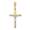 14K Yellow and White Gold Hollow Crucifix Pendant