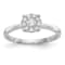 Rhodium Over 14K White Gold Lab Grown Diamond Cluster Engagement Ring 0.33ctw