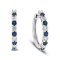 1.35ctw Sapphire and Diamond Hoop Earrings in 14k White Gold