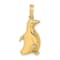10K Yellow Gold 2D Polished and Textured Penguin Charm