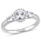 White Sapphire and Diamond 14K White Gold Ring 1.08ctw