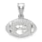 Rhodium Over Sterling Silver LogoArt Clemson University Domed Football Pendant
