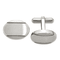 Stainless Steel Brushed and Polished Oval Cuff Links