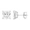 14k White Gold Cubic Zirconia Square Stud Earrings - 5MM