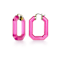 14K Yellow Gold Over Sterling Silver Acrylic Hoops in Pink