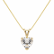 White Cubic Zirconia 14k Yellow Gold Pendant With Chain 2.00ctw