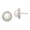 Rhodium Over Sterling Silver 8-9mm White Button Freshwater Cultured
Pearl Cubic Zirconia Earrings