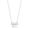 Rachel Zoe CZ Glitzy Bow Pendant Necklace in Rhodium Over Sterling Silver