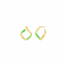 14K Yellow Gold Over Sterling Silver Square Enamel Earrings in Neon Green