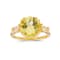 Round Lab Created Yellow Sapphire, Baguette White Topaz 18K Yellow Gold
Over Sterling Silver Ring