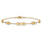 10k Yellow Gold Diamond-Cut Textured Hearts and Beads Link Bracelet