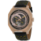 Christian Van Sant Men's Machina Gray Dial, Rose Bezel, Yellow and Black
Leather Strap Watch