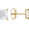 Princess-Cut Moissanite Stud Earrings In 14K Gold Over Sterling Silver