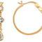 Dangle Hoop CZ Earrings In 18K Gold Over Sterling Silver