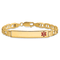 14k Yellow Gold Medical Red Enamel Mariner Link ID Bracelet