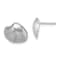 Rhodium Over 14K White Gold Textured Clam Shell Stud Earrings