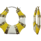 Gold Tone Yellow and White Enamel Earring