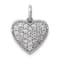 Rhodium Over 14k White Gold Diamond Heart Pendant