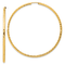 14k Yellow Gold Polished, Satin and Diamond-Cut 2 1/8" Endless Hoop Earrings