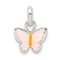 Sterling Silver Polished Pink and Orange Enamel Butterfly Children's Pendant