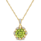 Peridot & Diamond 14K Yellow Gold Floral Pendant With Chain 1.57ctw