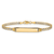 14k Yellow Gold and Rhodium Over 14k Yellow Gold Pavé Curb Link ID Bracelet