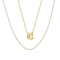 CZ Initial C Tennis Necklace And Pendant Set In 14K Gold Over Brass 4.05ctw