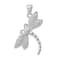 Rhodium Over Sterling Silver Polished and Textured Dragonfly Pendant