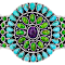 Purple, Green And Blue Turquoise Sterling Silver Cuff Bangle