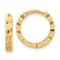 10k Yellow Gold 1/2 inch Polished and Diamond-cut Huggie Hoop Earrings