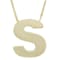 Block Letter S Initial Pendant Necklace In 10K Gold