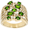 Chrome Diopside And White Zircon Cluster Ring In 18K Gold Over Sterling
Silver 2.09ctw