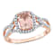 Morganite and Diamond 10K Rose Gold Ring 1.51ctw