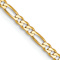 14k Yellow Gold 2.25mm Solid Flat Figaro 30 Inch Chain