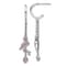 Rhodium Over Sterling Silver Pink Cubic Zirconia Flamingo Heart Post
Hoop Earrings