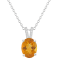 10x8mm Oval Citrine With Diamond Accents Rhodium Over Sterling Silver
Pendant with Chain