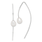 Rhodium Over Sterling Silver Polished 8-9mm Freshwater Cultured Pearl
Threader Earrings