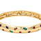 Multi-Color Crystal Bangle Bracelet In Gold Tone