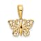 10K Yellow Gold Filigree Butterfly Charm