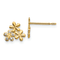14K Yellow Gold Children's 8mm Flower Stud Earrings with Cubic Zirconia