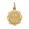 14k Yellow Gold Textured RN Registered Nurse Disc Pendant