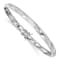 Rhodium Over 14K White Gold Polished Satin Diamond-cut Flexible Bangle