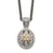 Sterling Silver Antiqued with 14K Accent Diamond Necklace