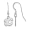 Rhodium Over Sterling Silver NHL Calgary Flames LogoArt Dangle Earrings